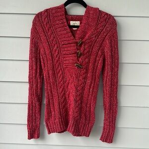 ☀️BOGO Item Vintage Old Navy Red Speckled Cable Knit Fisherman Sweater☀️